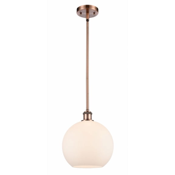 516-1S-AC-G121-10-LED-Innovations Lighting-Large Athens-3.5W 1 LED Pendant in Industrial Style-10 Inches Wide by 13 Inches High   Antique Copper