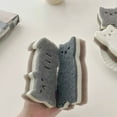 thumbnail image 3 of LWVITH Cute Cat Sponge Scrubbers Kitchen Cleaning Supplies and Dish Brushes Polyester Thickened 5.7x2.8 Inch Gray for Pots Pans Countertop Household Essential, 3 of 6