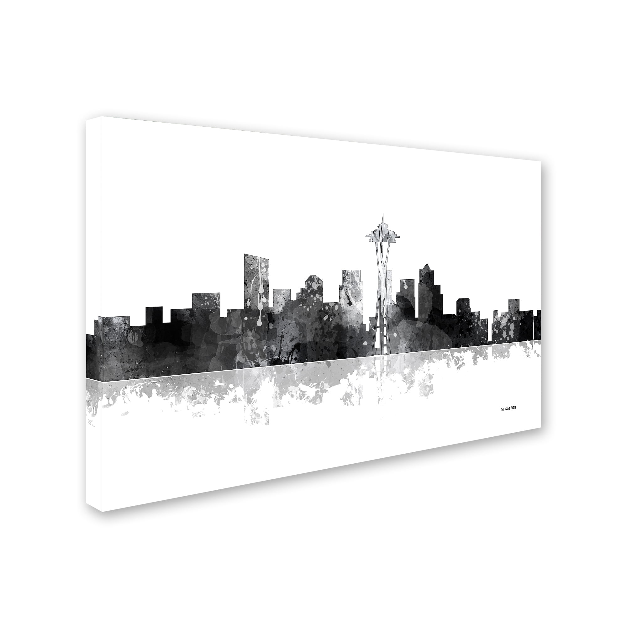 Trademark Fine Art "Seattle Washington Skyline BG-1" Canvas Art by Marlene Watson