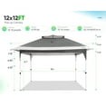 thumbnail image 4 of Quictent Pop up Canopy 12 x 12, One Person Set up Portable Instant Folding Shelter, Outdoor Canopy Tent with Extra Shade for Backyard, Patio, Party - Dark Grey/Grey, 4 of 7
