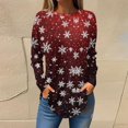 thumbnail image 2 of NMMUED Christmas Shirts Holiday Outfits for Women Womens Graphic T Shirts Christmas Tunics for Women Blouse Tops for Women Christmas Party Outfits for Women Womens Graphic Tees Wine L, 2 of 5
