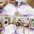 thumbnail image 6 of Marble Purple Area Rug 3x5 FT, Non Slip Entryway Bedside Carpet, Gold White Modern Gradient Ocean Ripple Washable Soft Floor Carpet Indoor Mat Non-Shedding Throw Rug for Dorm Kitchen Home Office, 6 of 9