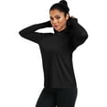 thumbnail image 4 of NELEUS Womens UPF 50+ Workout Long Sleeve Shirt Sun Protection Breathable Hooded with Thumb Holes,Black+Gray+White,US Size 2XL, 4 of 6