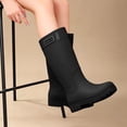 thumbnail image 2 of Xfvqtps Womens Mid-Calf Rain Boots Pull on Round Toe Waterproof Shoes for Gardening Camping Kitchen Daily Errands, 2 of 8