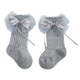 thumbnail image 1 of xiaxaixu Infant Baby Girls Long Stockings Princess Solid Color Tassel Big Bowknot Socks Spring Cute Over-The-Knee Socks, 1 of 8
