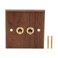 thumbnail image 1 of Double Toggle Switch Retro Walnut Wood Wall Mount Panel with Brass Screw 50HZ 250V, 1 of 14
