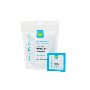 Healthy Hoohoo Gentle, Sensitive Skin Flushable Feminine Cleansing Wipes, Unscented (20 Count)