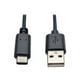 Eaton Tripp Lite Series USB-USB 2.0 3 ft A to USB-C Cable, (M/M), (0.91 M) - Câble USB - 24 Broches USB-C (M) vers USB (M) - USB 2.0 - 3 Pi - Moulé - Noir – image 2 sur 5