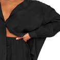 thumbnail image 4 of Summer Women 2 Piece Outfit Oversized Button Down T-Shirt Top Drawstring Shorts Set Tracksuit Sweatsuit, 4 of 6