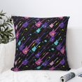 thumbnail image 4 of Pofeuu Colorful Guitar Print Double-sided plush pillowcase Square Throw Pillow Covers Pillows Cover for Living Room Bedroom Sofa Couch Cushion Cover（No pillow core）-12"x12", 4 of 7