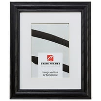 Craig Frames Wiltshire 440, 16x24 inch Black Picture Frame Matted for a 12x18 Photo