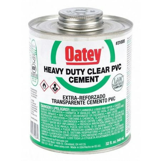 OATEY 31008 PVC Cement,Clear,Heavy Bodied,32 oz.