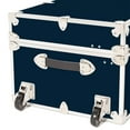 thumbnail image 2 of Rhino Trunk & Case XXL Leather Embossed Vinyl Trunk with Removable Wheels, College, Home & Office Storage 36"x18"x18" (Navy Blue), 2 of 5