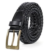 Men's Braided Leather Belt, Woven Casual Belt for Jeans Pants