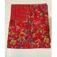 thumbnail image 3 of Indian Handmade Cotton Bird Print Kantha Quilt Blanket Red Patch Baby Qults Bedspread Size 40X60in., 3 of 4