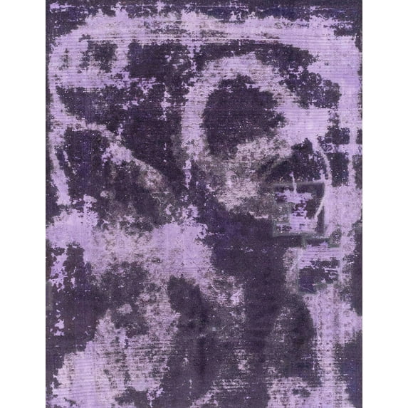 Ahgly Company Machine Washable Indoor Rectangle Abstract Purple Haze Purple Area Rugs, 5' x 8'