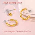 thumbnail image 4 of Clearance 14K Gold Plated Hoop Earrings for Women Large Twisted with Hypoallergenic 925 Sterling Silver Needle 20/30/50/70mm Small/Oversized Vintage Ear Loop Hoops for Her Birthday Christmas, 4 of 6