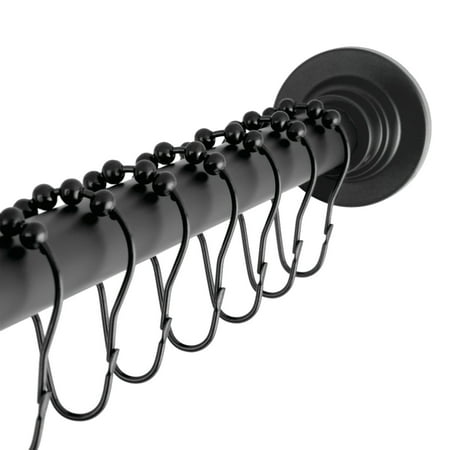 Kingston Brass SCC3110 Edenscape 60 -72 Stainless Steel Adjustable Tension Shower Curtain Rod with Rings Matte Black