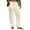 Khaki_001, variant on Domuza Mens Linen Pants Straight Leg Beach Pants Drawstring Elastic Waist Summer Stylish Trousers with Pockets Brown L