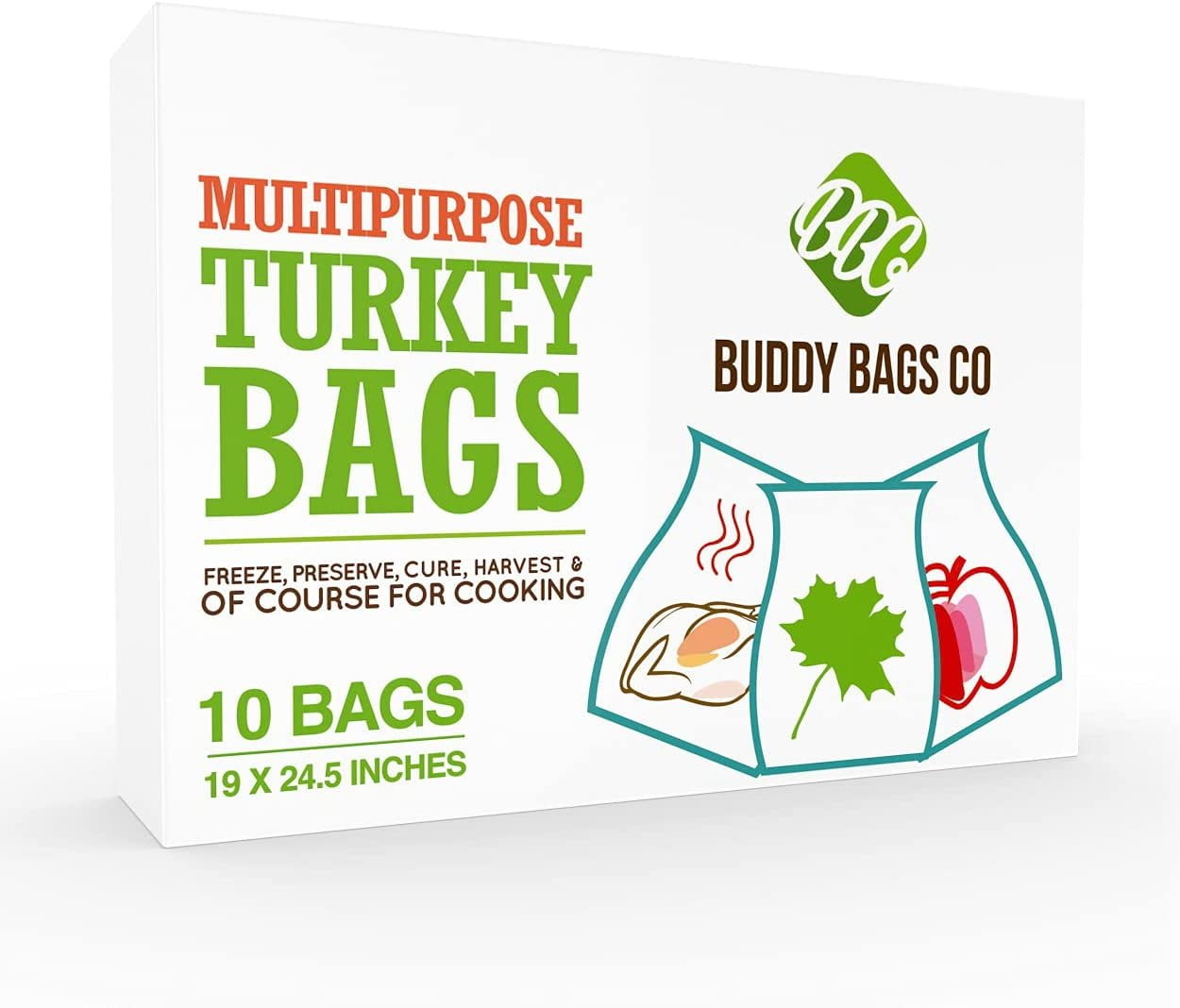 Liquid Solution Oven Bags for Perfect Roasted Turkey Chicken or Veggies,  Locks In Juices and Turkey Flavoring, BPA-Free and Oven-Safe, 6 pack (19 x  23
