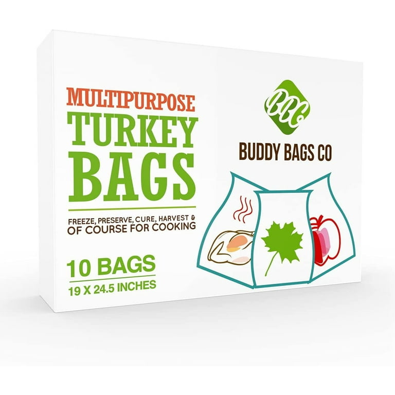 Buddy Bags Co Multipurpose Turkey Oven Bags - Made in USA - 19 x 24.5 -  25 Pack