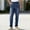 Dark Blue, variant on Women's Faux Denim Baggy Straight Leg Stretch Pants Pull On Jeggings Trendy Casual Trousers with Pockets Black,S