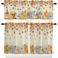 thumbnail image 2 of Fall Kitchen Curtain and Valances Set, Seasonal Autumn Thanksgiving Curtains Set Rod Pocket Tier for Living Room Sunflower Window 36 Inch Length Harvest Pumpkins Maples Decor, 2 of 5