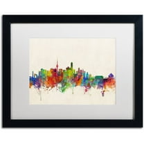 Trademark Fine Art 'Beijing China Skyline' Canvas Art by Michael Tompsett, White Matte, Black Frame