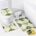 thumbnail image 4 of Bathroom Rugs and Shower Curtain Sets, Diagonal Leaf Pattern Printed on Bathroom Rug and Shower Curtain Sets, Great for Master Bath Beach House Modern Home, 72 x 72 inches, 4 of 8