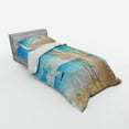 thumbnail image 2 of Ambesonne Tropical Bedding Set 3 Pcs, Hawaiian Ocean Hammock, Twin XL, Cream and Blue, 2 of 2