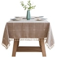 thumbnail image 3 of Linen Tablecloth with Embroidery Cotton Tablecloth Lace Wedding and Easter Table Decoration for Partiestablecloths Rectangle (gray,140*180cm), 3 of 7