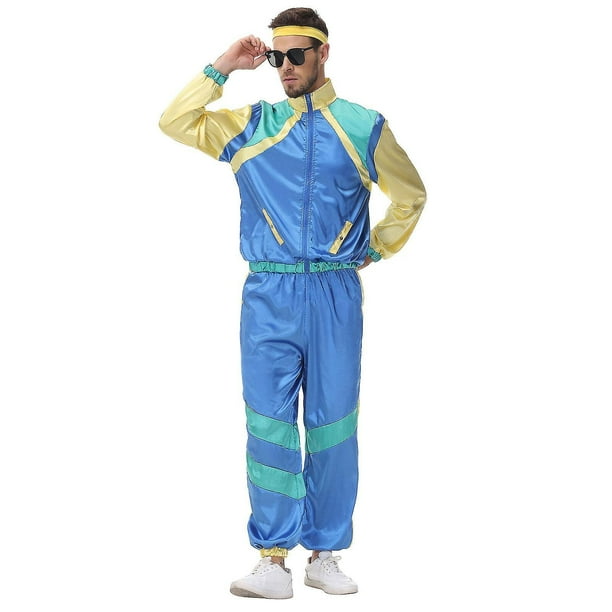 Retro 80s Disco Hippie Costume Ski Sports Jumpsuit Aerobics Costume  Halloween Carnival Party Costume