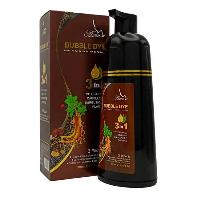 Shampoo Tinte Axiu 500 ml Castaño Oscuro Para Teñir El Cabello