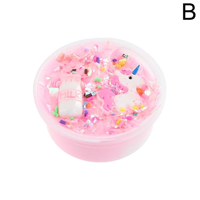 Colle à Bulles de Boue de Coton Licorne, Accessoires de Bonbons Assortis, Plasticine de Décompression