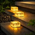 thumbnail image 4 of Outdoor Ice Brick Light for Garden Patio Walkway Decor, Solar Powered Crystal Glass Cube Pathway Lights with Warm White LED, Waterproof Landscape Lighting Ornament for Yard Lawn Driveway & Flower Bed, 4 of 5