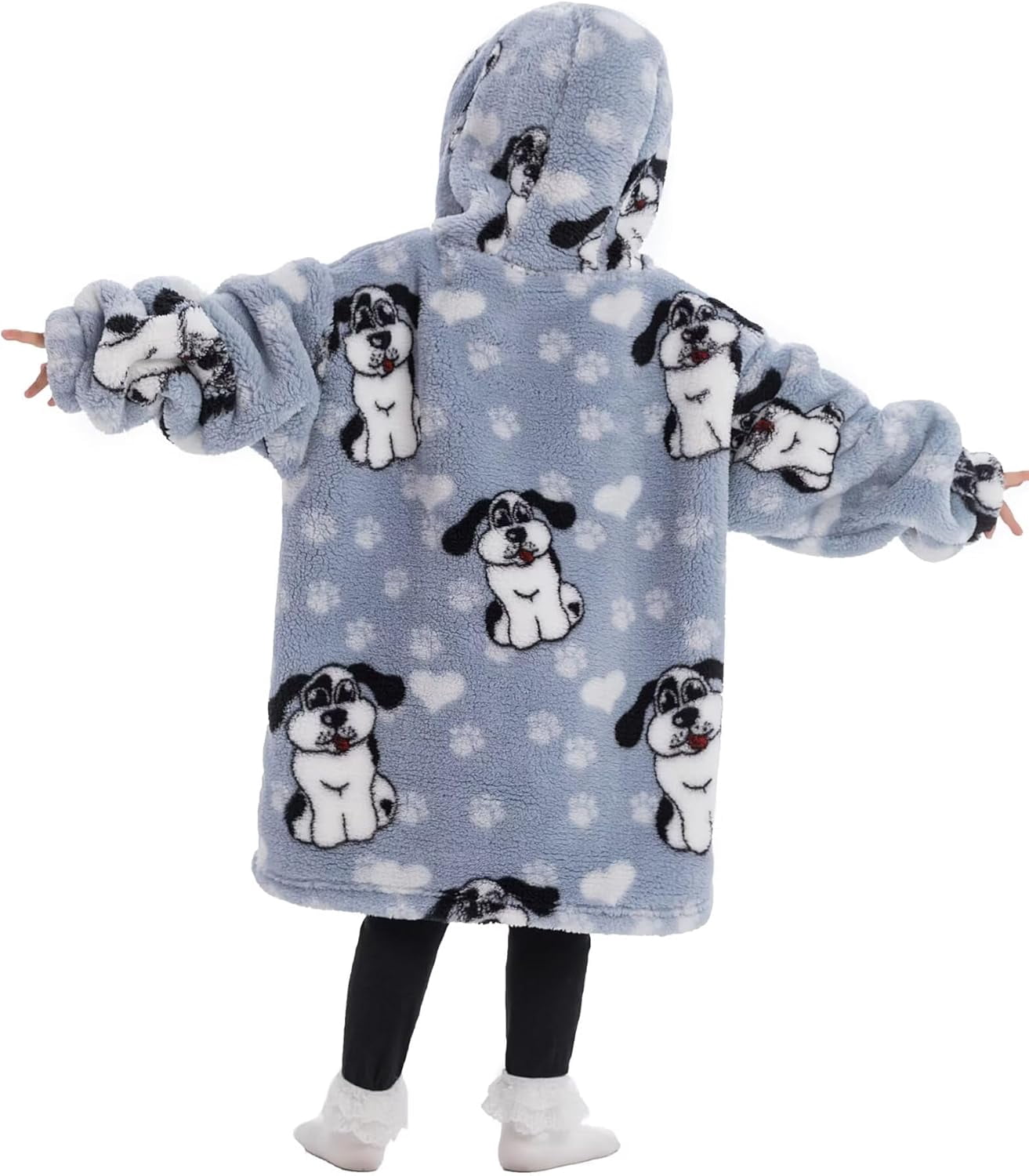 Wehilion 2-6YR Oversized Sweatshirt Hooded Blanket Sherpa Hoodie for Girls Boy Wearable Blanket Hoodie for Kids Toddlers