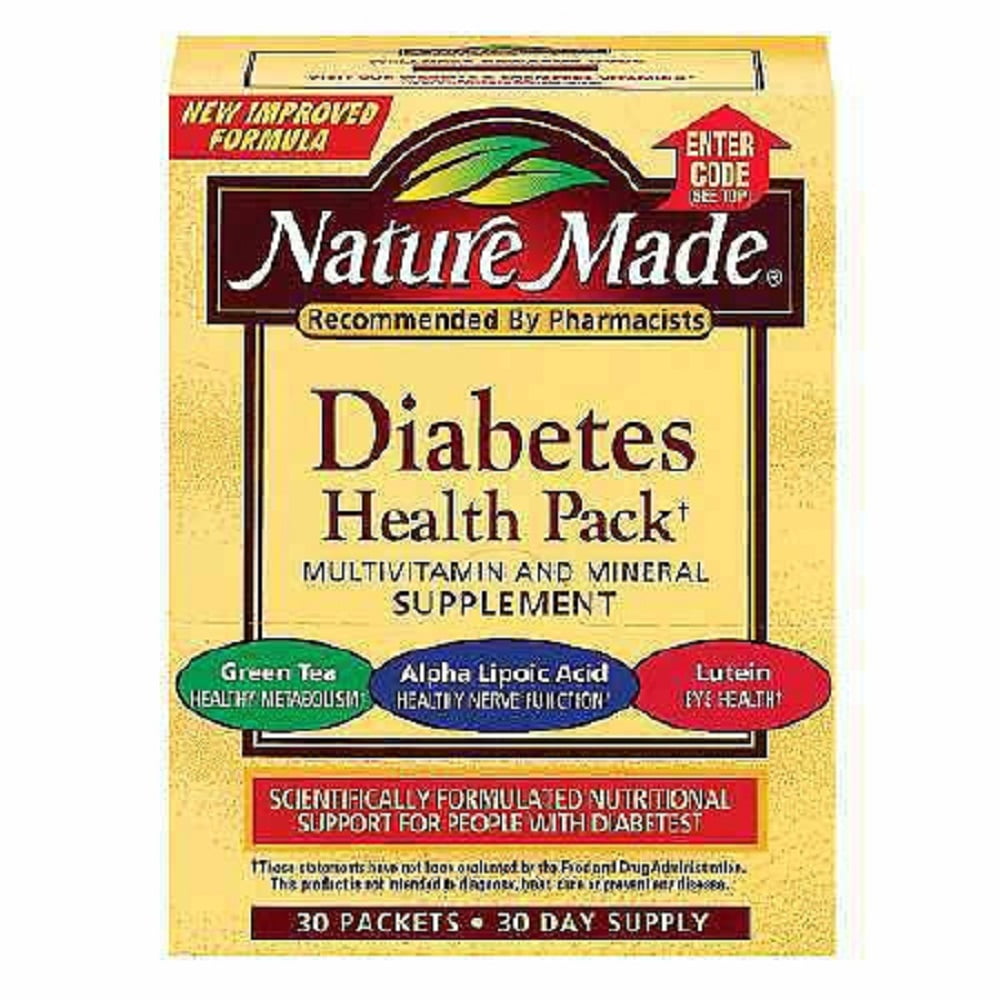 Nature Made Diabetes Multivitamin Supplement Individual Packet 30
