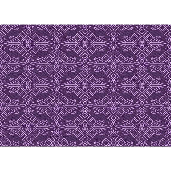 Ahgly Company Indoor Rectangle Patterned Purple Iris Purple Area Rugs, 2' x 3'