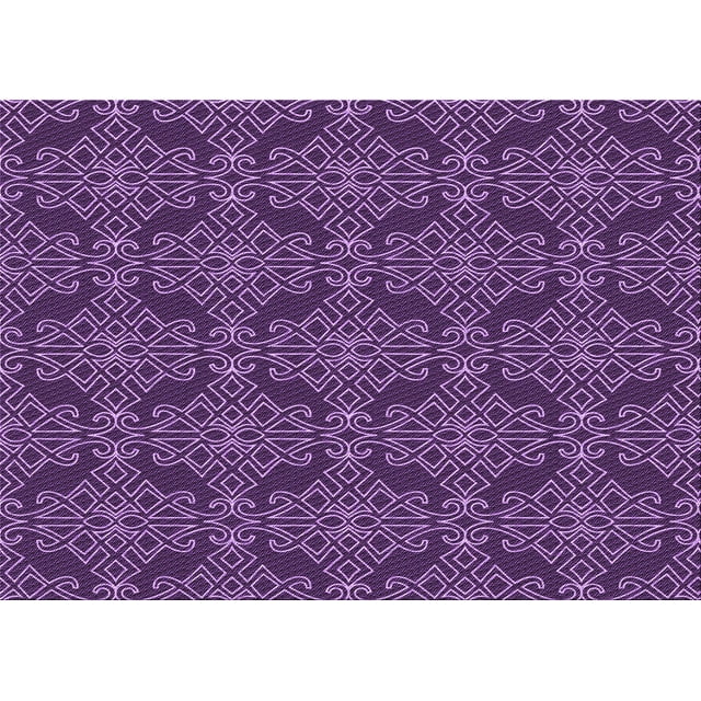 Ahgly Company Machine Washable Indoor Rectangle Transitional Purple Iris Purple Area Rugs, 8' x 12'