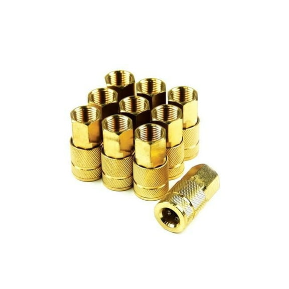 Primefit TC1438FB6-B10-P 6-Ball Auto Coupler Brass 0.25 in. x 0.37 in. Female NPT - Pack of 10