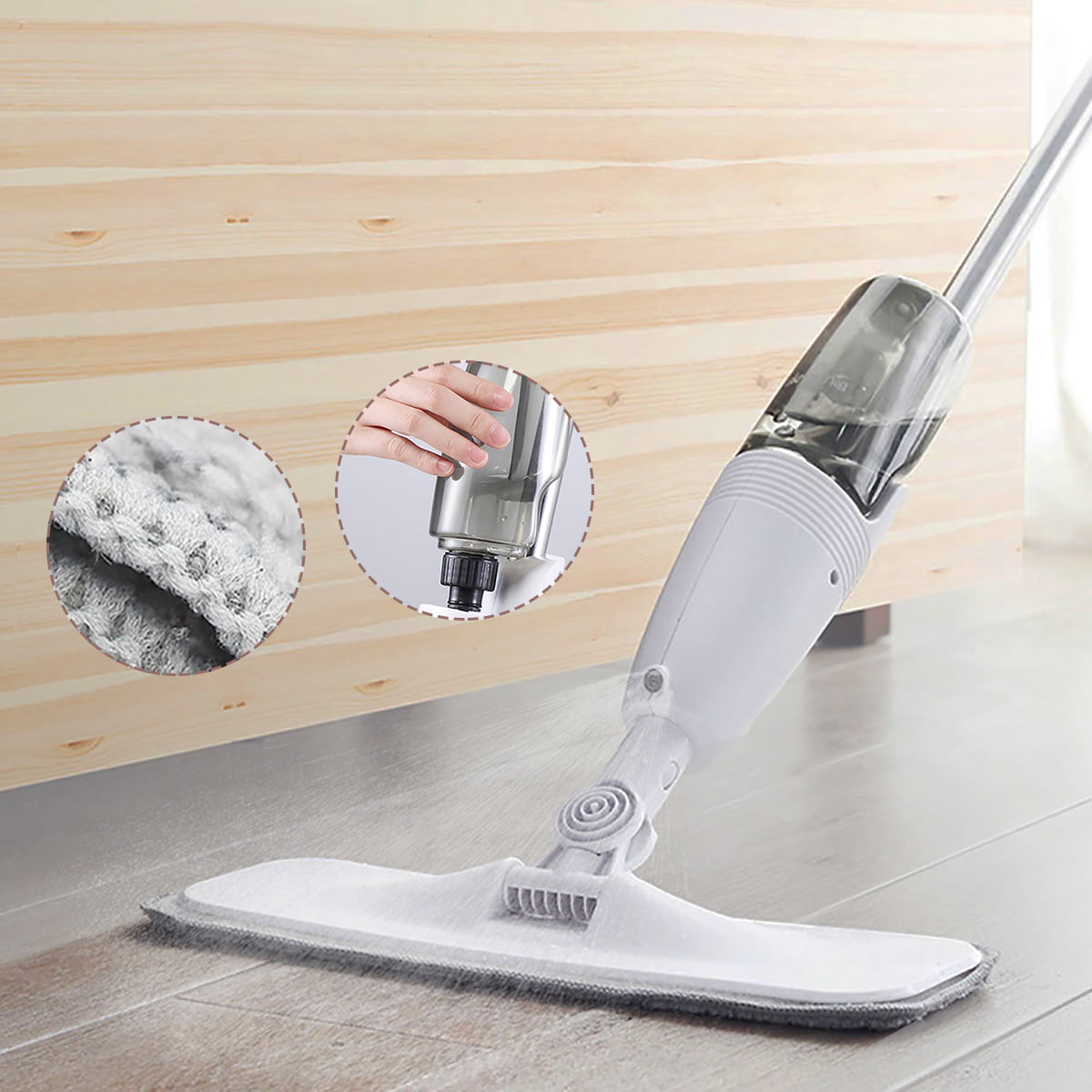 Microfiber Spray Mop Cleaner Kit Home Floor Dust Mop Kitchen Bathroom Sweeper 