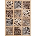 thumbnail image 2 of Allstar Brown / Beige Dots Square Animal Prints Design Modern Geometric Area Rug (5' 2" x 7' 2"), 2 of 7