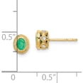 thumbnail image 4 of 14K Yellow Gold Emerald And Diamond Earrings (Width 6.4) (Length 9) - Jbsp, 4 of 5