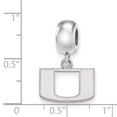 thumbnail image 3 of Solid 925 Sterling Silver University of Miami Extra Small Dangle Bead Charm Very Small Pendant Charm (15mm x 22mm), 3 of 3