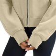 thumbnail image 6 of IROINNID Hoodie Jacket for Women Solid Zipper Up Hoodie Jacket Loose Fit Casual Versatile Fall Jacket with Pocket,Khaki, 6 of 7