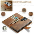 thumbnail image 4 of ELEHOLD Case For Samsung Galaxy S25 Edge , 2-in-1 Vintage Leather Wallet Case Magnetic Detachable Flip Folio Stand Slim Cover with Card Slots For Samsung Galaxy S25 Edge,Brown, 4 of 7