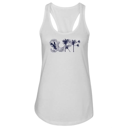 Wave And Palms Surf Text Tank Women -Image by Shutterstock Female x-Small