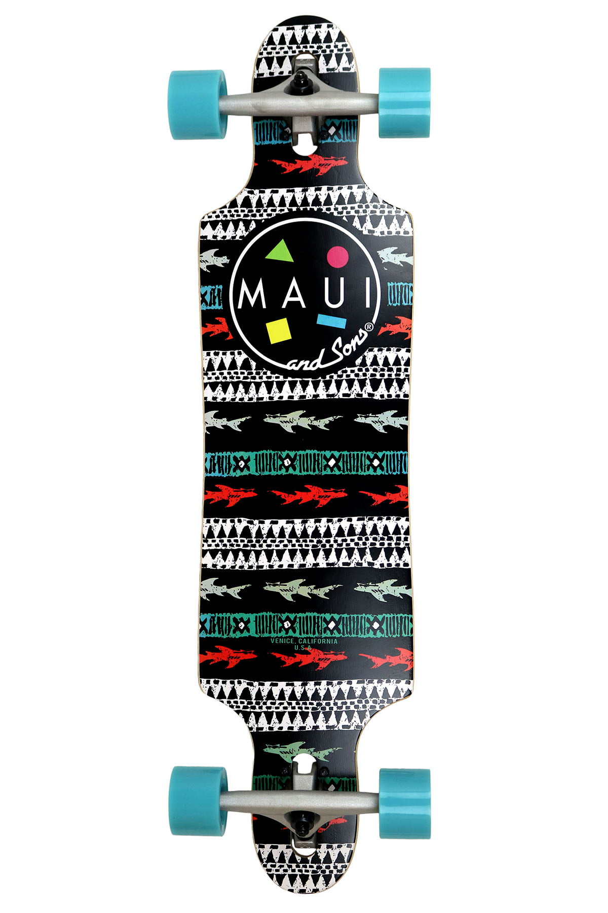 Maui and Sons Cookie Stripe Longboard für Erwachsene Komplettboard Speedboard 