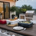 thumbnail image 4 of Plastic Aluminum Foil Tray (with Lid) - Flip-Top Tray - Portable Casserole Dish, Stackable Plastic Aluminum Foil Tray Holder for Home & Travel, 4 of 9