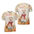 thumbnail image 3 of Happy Thanksgiving Akita with Turkey Pumpkins Autumn Vibes All Over Print 3D Shirt Unisex Merch Inu Dog Lover - 12018, 3 of 6